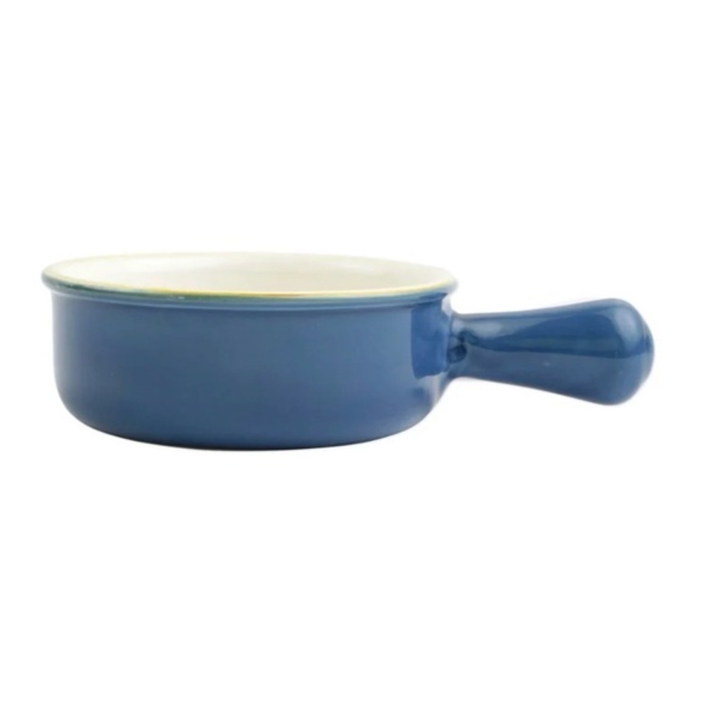 VIETRI Italian BAKERS BLUE SMALL ROUND BAKER WITH LARGE HANDLEVIE-ITB-B2956N